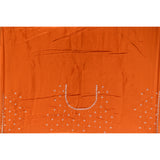Orange Hand Embroidered Georgette Saree With Pearl Zari Border