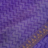 Purple Organza Saree With Bandhani Print And Mirror Work Border