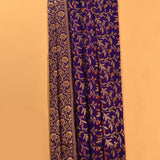 Royal Blue Gold Zari Meenakari Floral Jaal Pure Silk Banarasi Saree With Arch Medallion Pallu