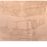 Champagne Beige Saree With All-Over Hand Embroidered Floral Buttis Tissue Saree