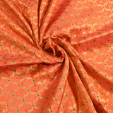 Coral Copper Zari Geometric Trellis Jaal Pure Silk Banarasi Saree With Dense Floral Pallu