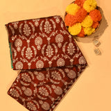 Maroon & Teal Silver Zari Floral Jaal Pure Silk Banarasi Saree With Contrast Teal Pallu
