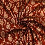 Maroon & Teal Silver Zari Floral Jaal Pure Silk Banarasi Saree With Contrast Teal Pallu