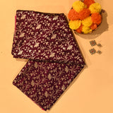 Wine & Pink Silver Zari Floral Jaal Pure Silk Banarasi Saree With Contrast Pink Paisley Pallu