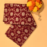 Maroon Dual Tone Zari All-Over Floral Jaal Pure Silk Banarasi Saree With Teardrop Floral Pallu