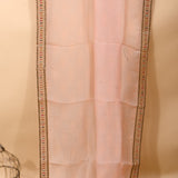Blush Pink Georgette Saree With Multicolour Mini Paisley Print & Gold Sequin Mirror Embroidered Border