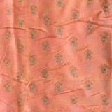 Blush Pink Georgette Saree With Multicolour Mini Paisley Print & Gold Sequin Mirror Embroidered Border