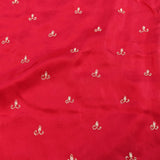 Pink Georgette Saree With All Over Hand Embroidered Butti And Chevron Border