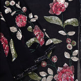 Black Georgette Saree With Hand Embroidered Sequin Rose Motifs