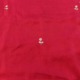 Rani Pink Georgette Saree With Hand Embroidered Pearl Medallion Border