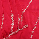 Rani Pink Georgette Saree With All Over Hand Embroidered Pearl Trellis Pattern