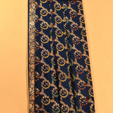 Deep Navy Blue Gold Zari Meenakari Paisley Vine Pure Silk Banarasi Saree With Dense Gold Floral Pallu