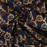 Deep Navy Blue Gold Zari Meenakari Paisley Vine Pure Silk Banarasi Saree With Dense Gold Floral Pallu