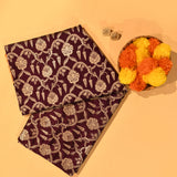 Deep Purple Gold Zari Floral Jaal Pure Silk Banarasi Saree With Contrast Marigold Yellow Pallu