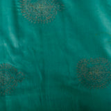 Sea Green Organza Saree With Multicolor Floral Embroidered Butis And Silver Sequin Border
