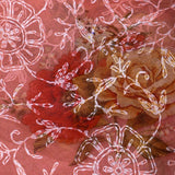 Peach-Coral Floral Printed Organza Saree With Embroidered Border