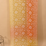 Orange-Yellow Ombre Organza Saree With Floral Thread Embroidery