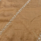 Beige Hand Embroidered Saree With Pearl Diamond Border