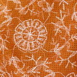Orange-Yellow Ombre Organza Saree With Floral Thread Embroidery