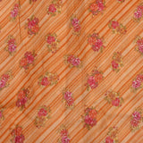 Orange-Yellow Ombre Organza Saree With Floral Thread Embroidery