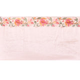 Off-White With Multicolor Floral Paisley Applique Work Tissue Silk Embroidered Saree