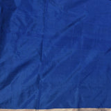Sunshine Yellow And Royal Blue Silver Zari Floral Jaal Pure Silk Banarasi Saree With Paisley Pallu And Striped Border