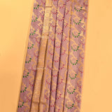 Deep Pink Gold Zari Floral Jaal Pure Silk Banarasi Saree With Mustard Gold Pallu