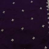 Deep Purple Hand Embroidered Saree With Silver Star Motifs
