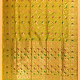 Lime Green Meenakari Gold Zari Floral Jaal Pure Silk Banarasi Saree