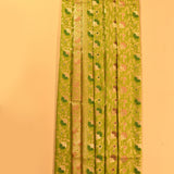 Lime Green Meenakari Gold Zari Floral Jaal Pure Silk Banarasi Saree