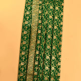 Bottle Green Gold Zari Floral Jaal Pure Silk Banarasi Saree