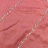 Pink Hand Embroidered Georgette Saree With Pearl Zari Border