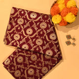 Deep Maroon Gold Zari Floral Jaal Pure Silk Banarasi Saree With Ornate Jaal Pallu