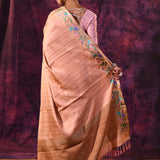 Warm Peach With Meenakari Floral Border Design Chanderi Saree