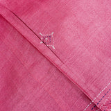 Dusty Rose Pink Tussar Silk Saree With Minimal Diamond Mukaish Butti & Blue Applique Geometric Pallu