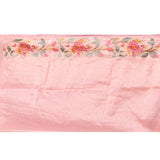 Soft Pink With Hand-Painted Vibrant Rose Border Design Chanderi Saree