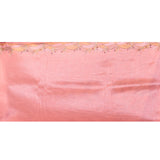 Romantic Rose Pink With Gold Floral And Architectural Motifs Chanderi Saree