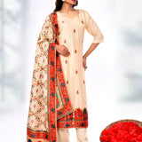 Pastel Cream Tissue Silk Floral Kurta Set