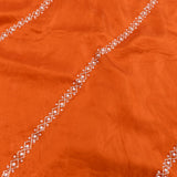 Orange Hand Embroidered Georgette Saree With Pearl Zari Border