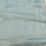 Dusty Blue Georgette Saree With Heavy Pearl Teardrop Border