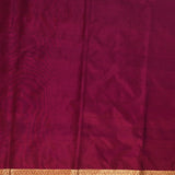 Deep Magenta Gold Zari Diagonal Leheriya Stripe Pure Silk Banarasi Saree With Leaf Motif Pallu