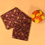 Wine Purple Gold Zari Meenakari Floral Jaal Pure Silk Banarasi Saree With Dense Meenakari Pallu