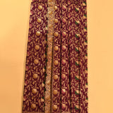 Wine Purple Gold Zari Meenakari Floral Jaal Pure Silk Banarasi Saree With Dense Meenakari Pallu