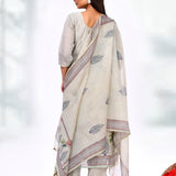 Ash Grey Cotton Mughal Printed Kurta Set