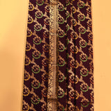 Dark Plum Gold Zari Meenakari Paisley Vine Pure Silk Banarasi Saree With Heavy Gold Floral Pallu