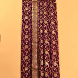 Magenta Purple Dual Tone Zari Floral Jaal Pure Silk Banarasi Saree With Dense Floral Jaal Pallu
