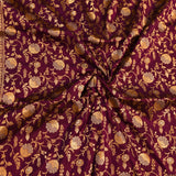 Magenta Purple Dual Tone Zari Floral Jaal Pure Silk Banarasi Saree With Dense Floral Jaal Pallu