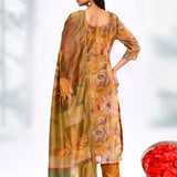 Mustard Yellow Tissue Floral Printed Kurta Set