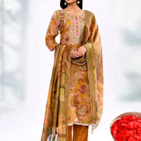 Mustard Yellow Tissue Floral Printed Kurta Set