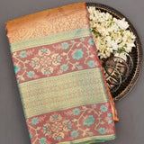 Multicolor Kanjivaram Silk Saree With Meenakari Bird And Floral Weave